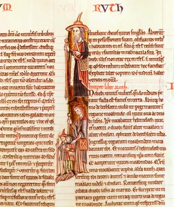 Ms 21 fol.97 Rut i Boaz, z Biblii autorstwa French School