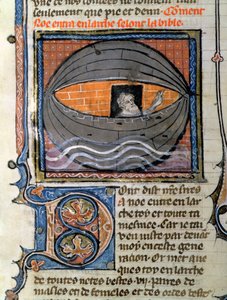 Ms 22 Noe wypuszcza gołębicę z Biblii autorstwa French School