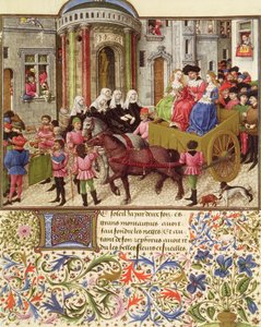 Pani 2617 Tezeusz triumfalnie wjeżdża do Aten z La Teseida, Giovanni Boccaccio (1313-75) 1340-41 autorstwa French School