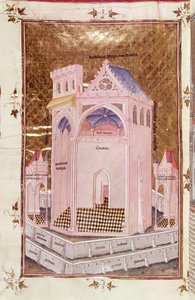 Ms 292 Tome 3 fol.214v Świątynia Jerozolimska, z Postilles sur la Bible autorstwa Nicolasa de Lyre autorstwa French School