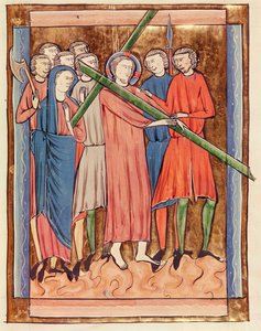 Ms 3016 fol.16 Chrystus dźwigający krzyż, z Psautier a lUsage de Paris