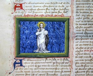 Ms 313 Bóg w otoczeniu aniołów z Biblii des Grands Augustins autorstwa French School