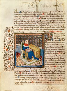 Ms 316 fol.3 Filozof przy swoim biurku, z Les Dits Moraux des Philosophes autorstwa French School