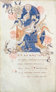 Ms 384 Chrystus w chwale, strona z Antyfonarza Saint-Denis autorstwa French School