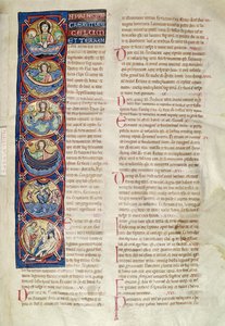 Ms 3 fol.4 Sześć dni stworzenia, z Biblii św. Sulpicjusza z Bourges