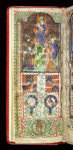 Ms 40-1950, f.7v: Strona dedykacyjna z Księgi Godzin należących do Johna Talbota, c.1424 autorstwa French School