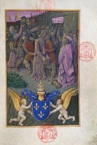 Ms 473 Judasz całujący Chrystusa, miniatura z Godzin Karola Francji, ok. 1466-69 autorstwa French School