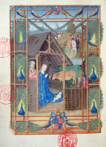 Ms 473 Szopka z pawiami, miniatura z Heures de Charles de France, c.1466-69 autorstwa French School