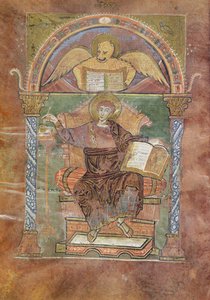 Ms 4 fol.66v Św. Marek, z Ewangelii Św. Riquiera, ok.800 autorstwa French School