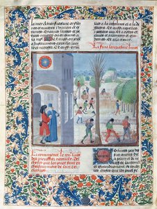 Ms 5064 f.299v Zawody dla każdego miesiąca roku, ilustracja z Le Livre des Prouffitz Champestres autorstwa Pietro de Crescenzi (1230-132021) autorstwa French School
