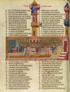 Ms 782 Budowa Troi, ilustracja z Le Roman de Troie autorstwa Benoit de St. Marc autorstwa French School