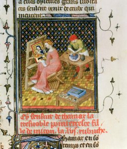 Ms Fr 12420 fol.86r Historia Thamyris, z „De Claris Mulieribus, z Dzieł Giovanniego Boccaccio autorstwa French School