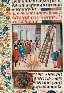 Pani Fr 2643 fol.11 Egzekucja Hugh Despensera, z Kroniki Froissarts autorstwa French School