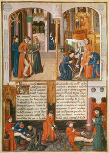 Ms Fr 2829 fol.89 Cuda przy grobie św. Ludwika, z Le Livre des Faiz de Monseigneur Saint Louis autorstwa French School