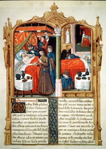 Ms Fr 2829 fol.90 Cuda przy grobie św. Ludwika, z Le Livre des Faiz de Monseigneur Saint Louis autorstwa French School