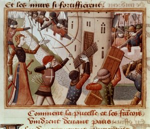 Pani Fr 5054 f.66v Oblężenie Paryża, październik 1428, „Les Vigiles de Charles VII” autorstwa French School