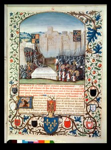 Pani Fr 82 Fol.59 Armie burgundzkie i angielskie, z Anciennes Chroniques dAngleterre, Jean Batard de Wavrin, c.1470-80 autorstwa French School