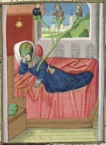Ms H 7 fol.145r Drzewo Jessego, z Biblii Jana XXII autorstwa French School