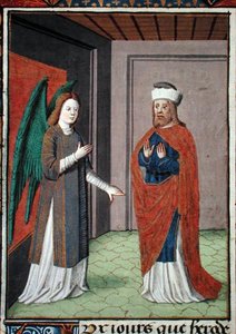 Pani Hunter 368 f.17v Anioł, c.1460 (welum) autorstwa French School