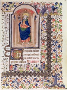 Ms Lat 156b Fol.167 Św. Piotr, z Godzin Marguerite dOrleans, c.1426 autorstwa French School