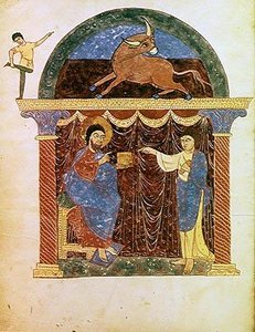 Ms Lat 8878 fol.3v Jezus przedstawiający Ewangelię św. autorstwa French School