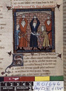 Pani Roy 20 D XI fol.134v Vivian i inni składają przysięgę, z „Chansons of Guillaume d