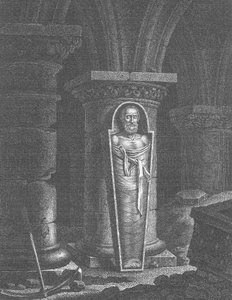Mumia Henryka IV (1553-1610), króla Francji, ekshumowana przez rewolucjonistów w bazylice Saint-Denis, 14-25 października 1793 autorstwa French School