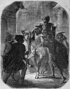 Morderstwo Ludwika I Walezego, księcia Orleanu (1372 - 1407) w Old Rue du Temple autorstwa Jean Sans Ppeur - in Histoire de France”” autorstwa L.-P. Anquetil autorstwa French School