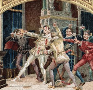 Morderstwo księcia Guise (Henryk I Lotaryngii, znany jako Balafre autorstwa French School