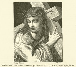 Muzeum Nantes, Szkoła Włoska, Chrystus (rycina) autorstwa French School