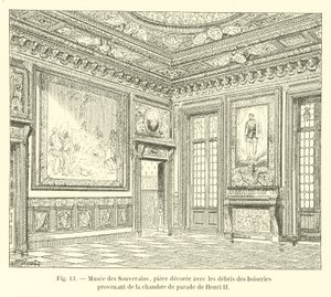 Muzeum Władców, sala ozdobiona szczątkami stolarki z sali reprezentacyjnej Henryka II autorstwa French School