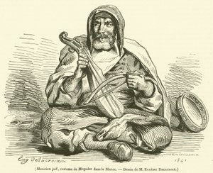 Muzyk żydowski, strój z Mogador w Maroku (rycina) autorstwa French School