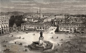 Nancy - Meurthe-et-Moselle - grawer w „La France illustrée: geografia, historia, administracja statystyczna” autorstwa V.A. Malt-Browna. 1884 autorstwa French School