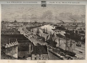 Nantes - Loire-Atlantique - grawer w „La France illustrée: geography, history, statystyczna administracja” V.A. Malt-Browna. 1884 autorstwa French School