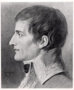 Napoleon Bonaparte (1769-1821) Pierwszy Konsul (węgiel na papierze) autorstwa French School