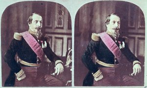 Napoleon III (1808-73), ok.1860, kolorowe zdjęcie stereoskopowe wykonane w latach 1860-1870 autorstwa French School