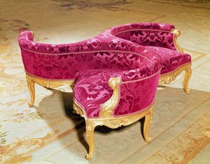 Fotel miłosny Napoleona III (drewno i aksamit)