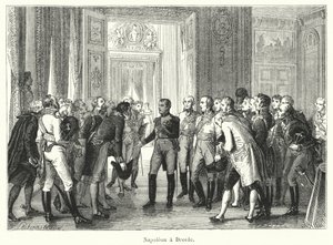 Napoleon a Dresde (grawerowanie) autorstwa French School