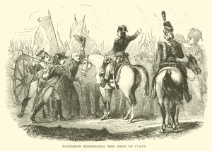 Napoleon przemawiający do Armii Włoch (grafika) autorstwa French School