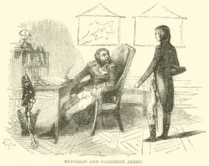 Napoleon i prezydent Aubry (grafika) autorstwa French School