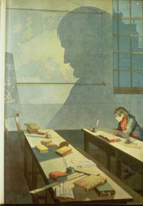 Napoleon jako uczeń, ilustracja z "Bonaparte" autorstwa G. Montorgneil 1910 (litografia) autorstwa French School