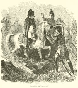 Napoleon pod Waterloo (grawerowanie) autorstwa French School