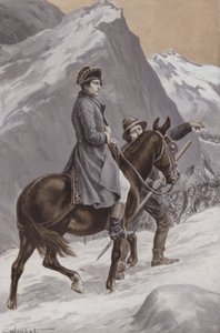 Napoleon przekraczający Alpy autorstwa French School