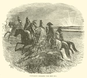 Napoleon przeprawiający się przez Morze Czerwone (rycina) autorstwa French School