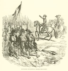 Napoleon dokonujący przeglądu wojsk dla Hiszpanii (grafika) autorstwa French School