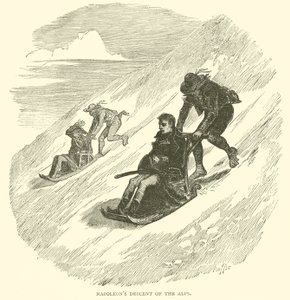 Zejście Napoleona w Alpy (rycina) autorstwa French School