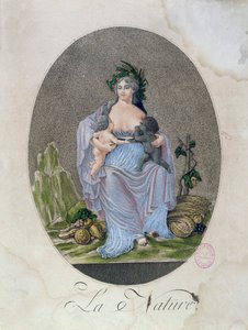 Natura karmiąca piersią czarne i białe dziecko, ok.1792 r. autorstwa French School
