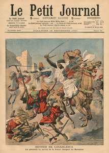 W pobliżu Casablanki goumiers szarżujący na Marokańczyków, ilustracja z „Le Petit Journal”, dodatek illustre, 15 września 1907 autorstwa French School