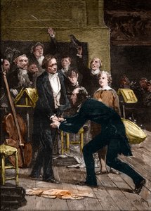 Niccolo Paganini i Hector Berlioz po fantastycznym wykonaniu Symfonii autorstwa French School