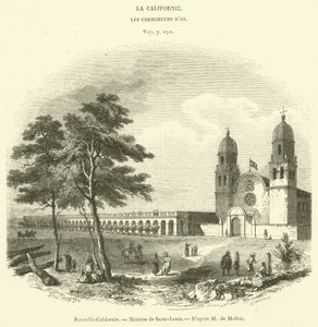 Nowa Kalifornia, St. Louis Mission (grawerowanie) autorstwa French School